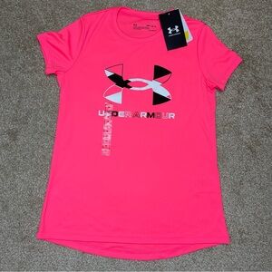 NEW Girls Under Armour Loose Fit HeatGear Short-Sleeve Athletic Shirt Size Med